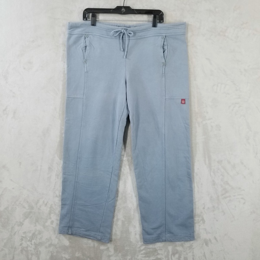 XCVI Crop Pants Womens XL Blue Cotton Drawstring Coastal Beachy Festival Leisure